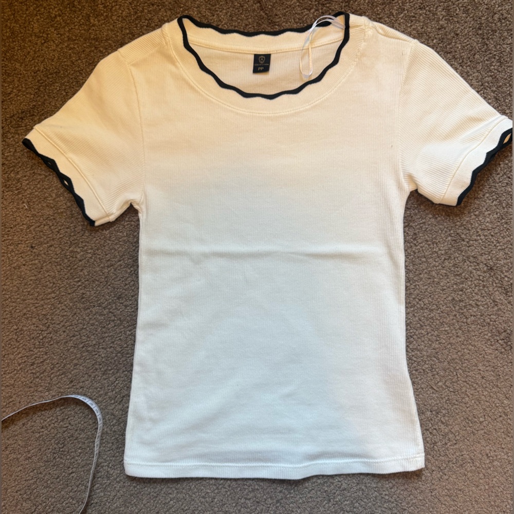 A Collection White Tee with Black Trim